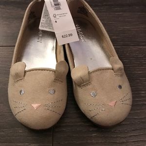 Girls toddler mouse beige flats size 8